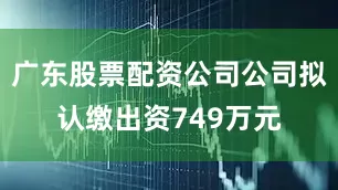 广东股票配资公司公司拟认缴出资749万元
